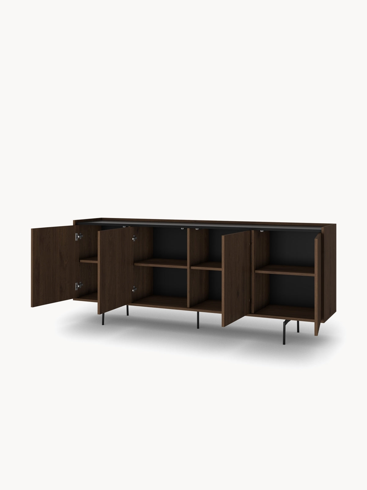 Komod Zenar 200 cm négyajtos - diofa elegant / fekete