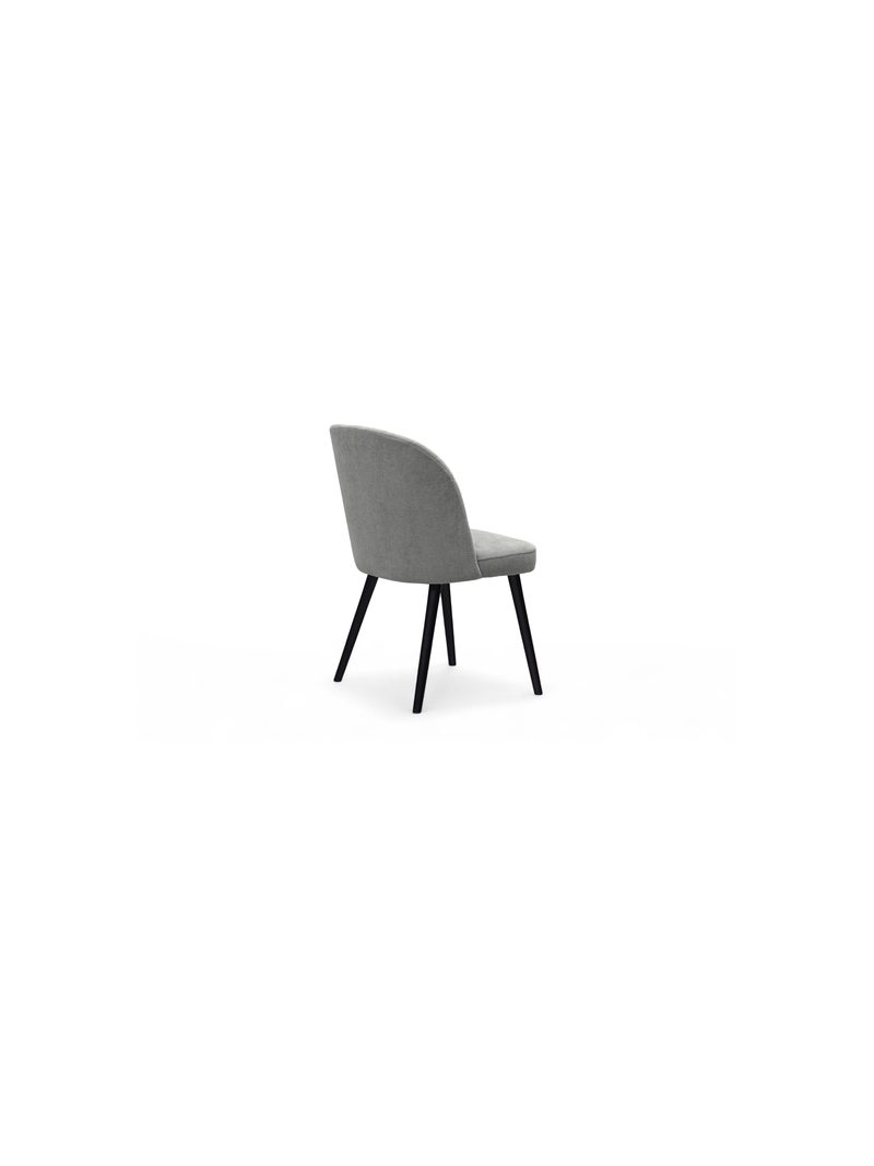 Szürke Azarro 2 kárpitozott szék fekete lábakkal, oldalnézet