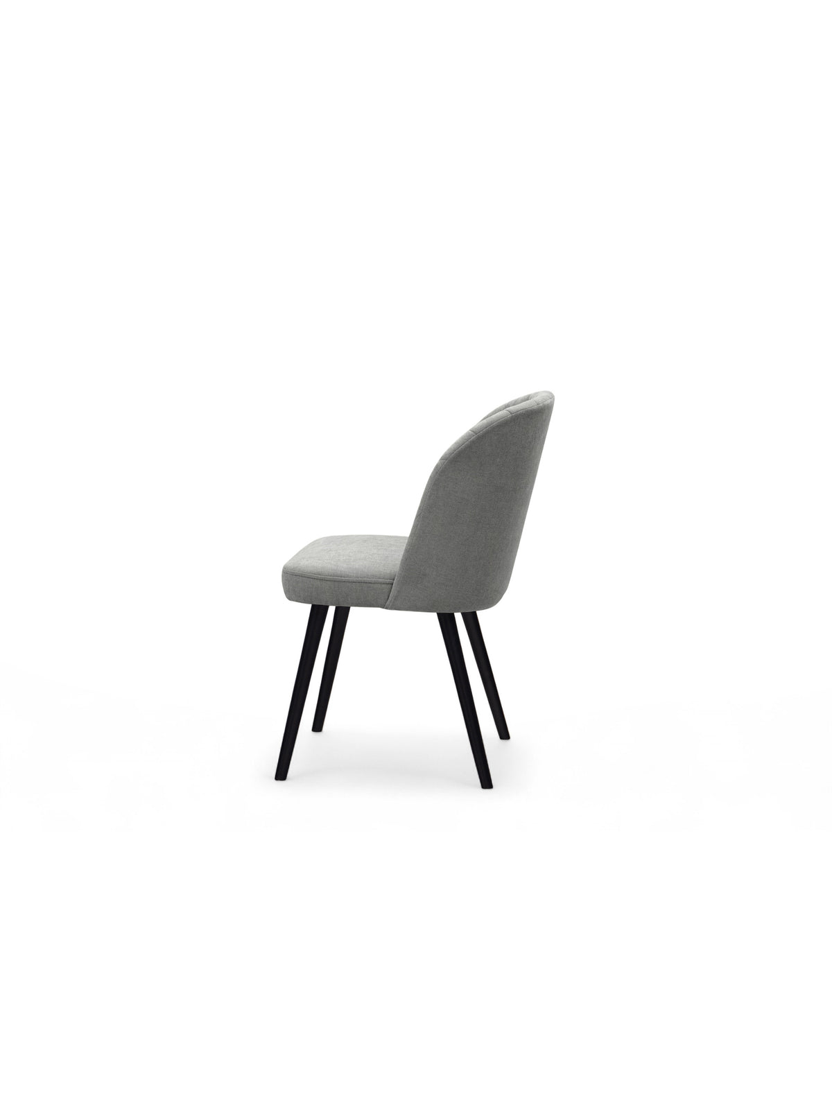 Krzesło tapicerowane Azarro 2 szary szenil Wind 90 z czarnymi nogami, widok z boku
