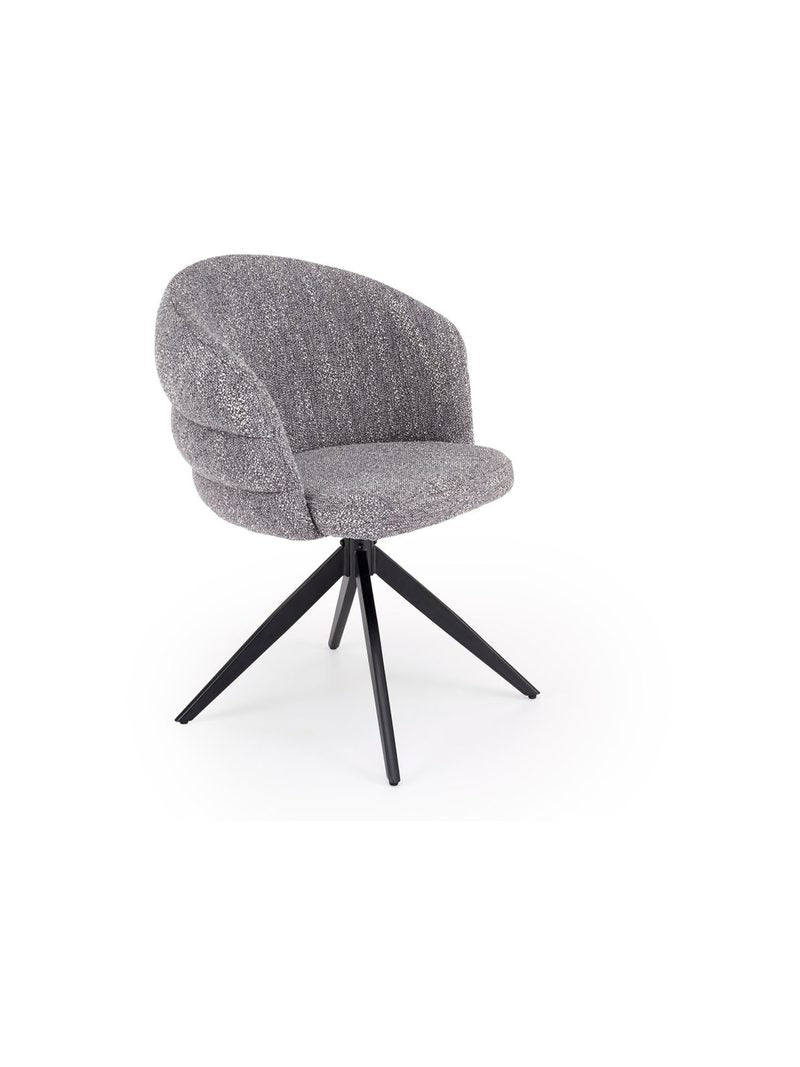 Szürke Lumero forgatható kárpitozott szék fekete fém lábakkal, modern design