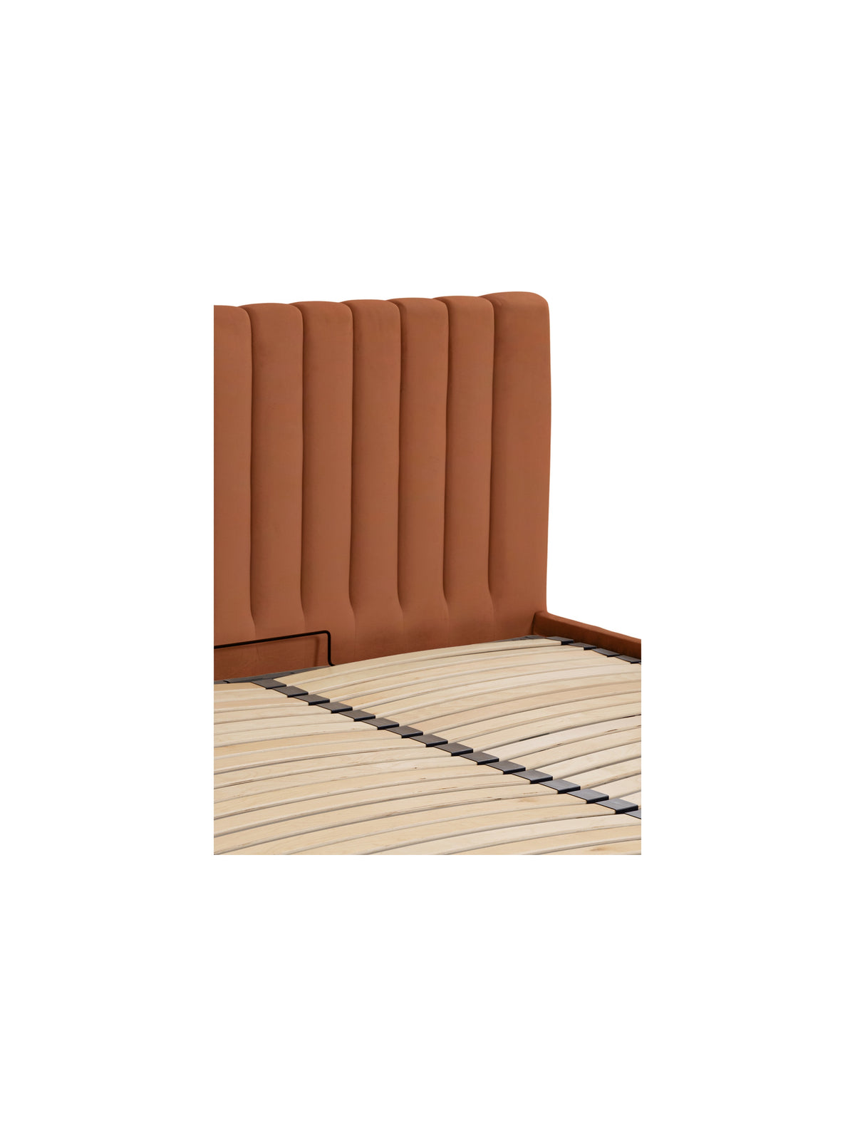 Livani 160x200 kárpitozott ágy réz bársony, függőleges varrással ellátott fejvég