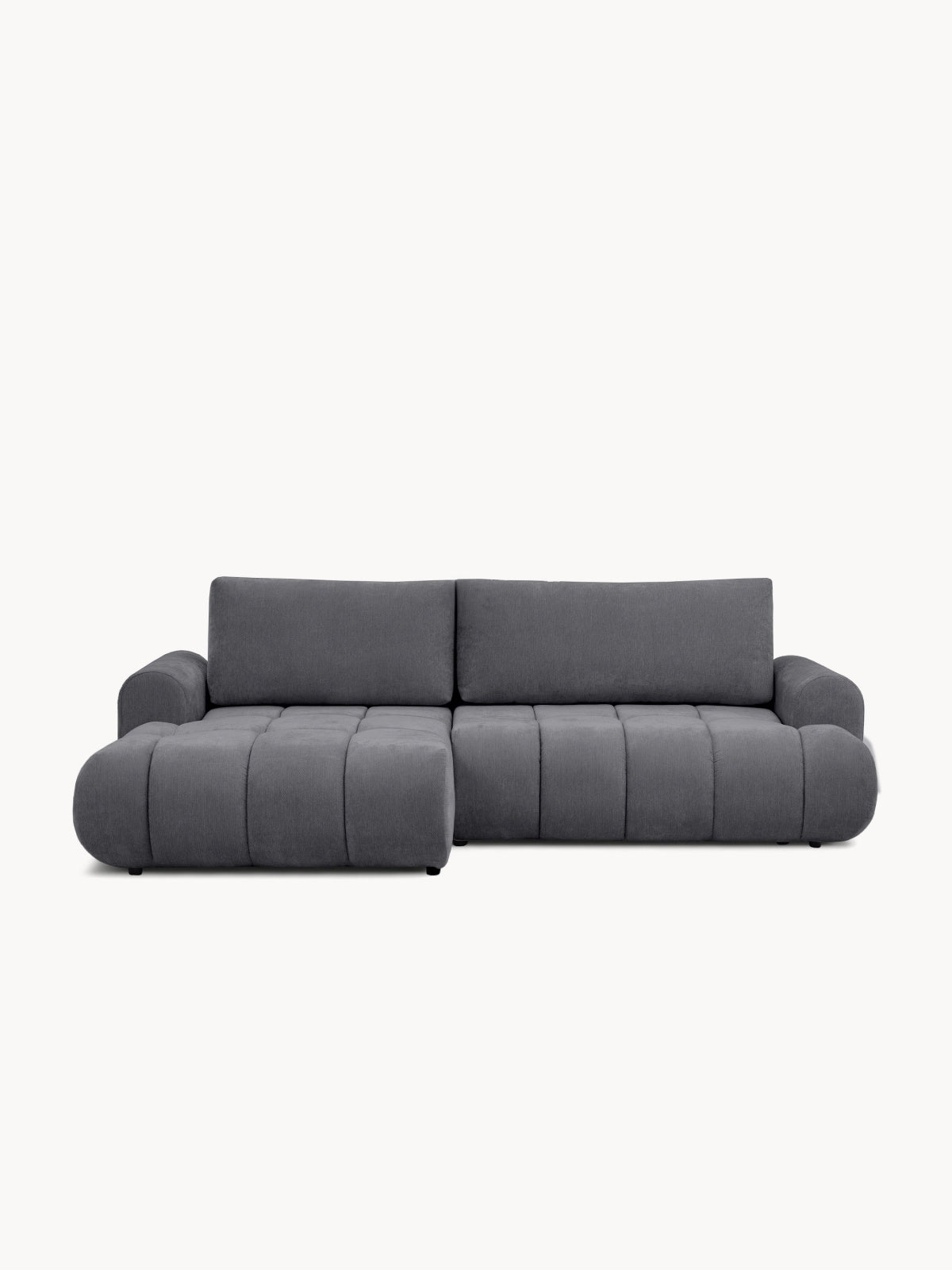 Lutario Mini baloldali sarokkanapé szürke szenil Vibe 95, steppelt ülőfelület, modern stílus