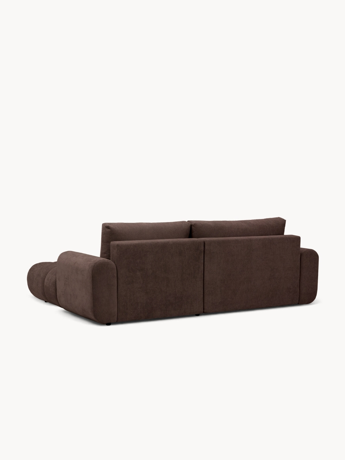 Lutario Mini jobb oldali sarokkanapé barna Vibe 26 chenille, hátulnézet