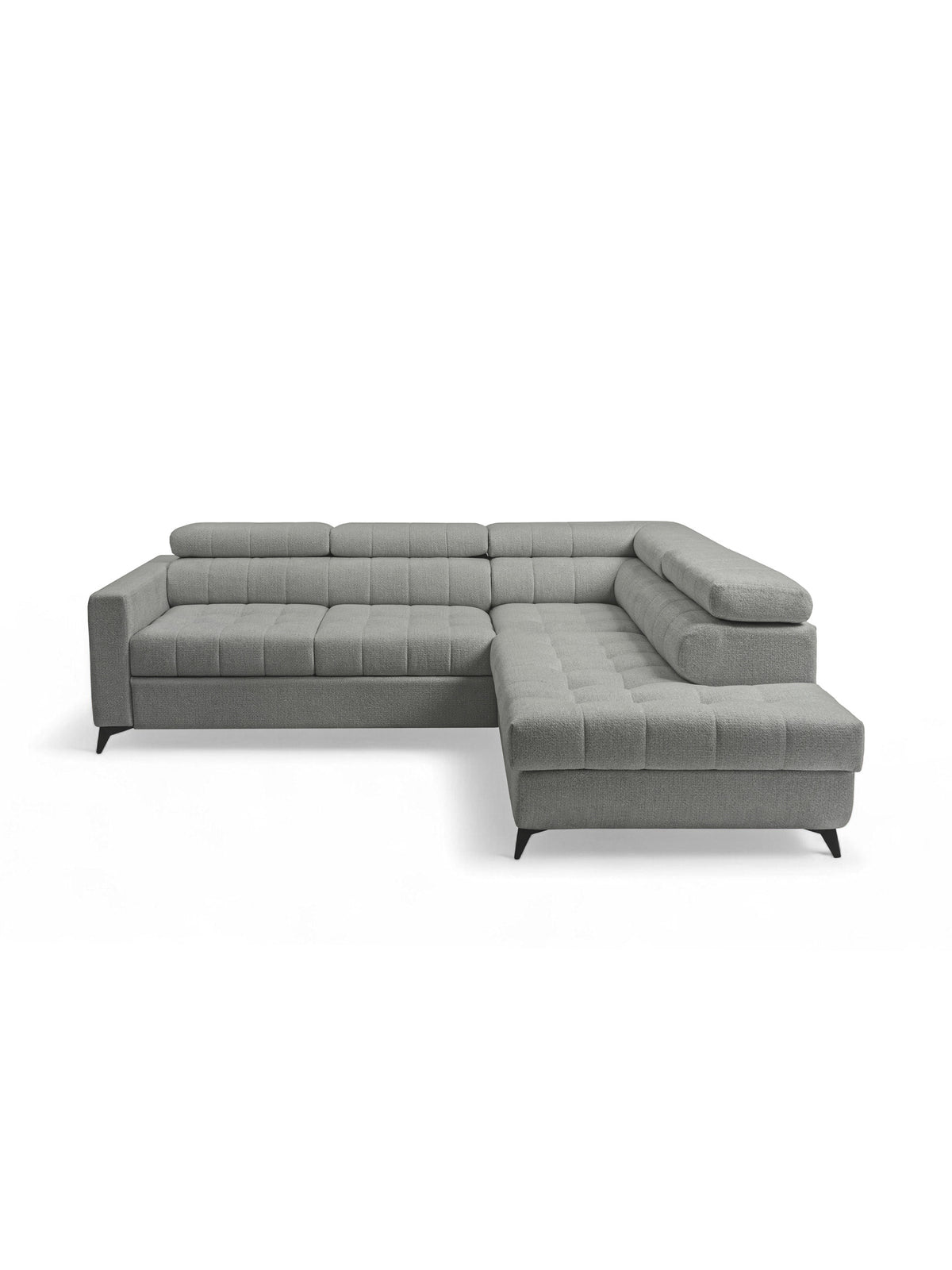 Naroznik Nardo L z funkcja spania jobb oldali - szürke chenille Perfect harmony 85