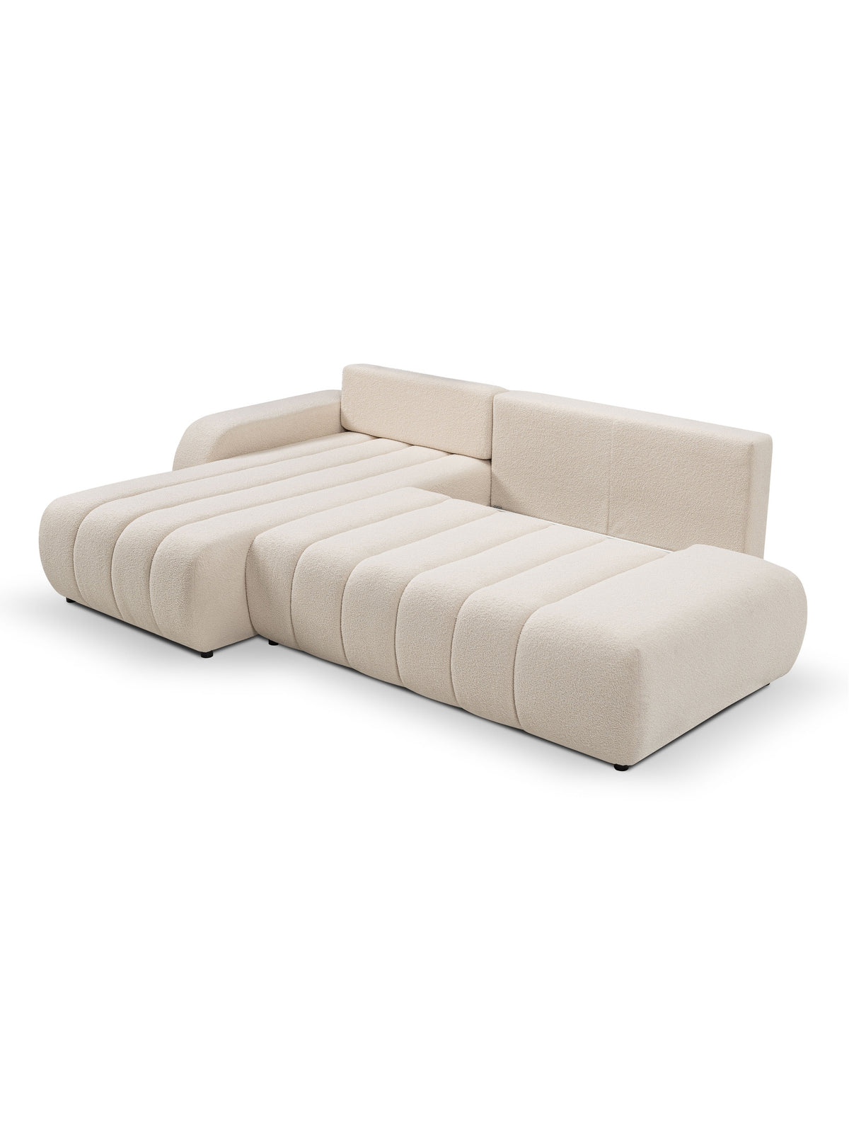 Bal oldali Zelio sarokkanapé bézs boucle Lambi 8 modern stílus