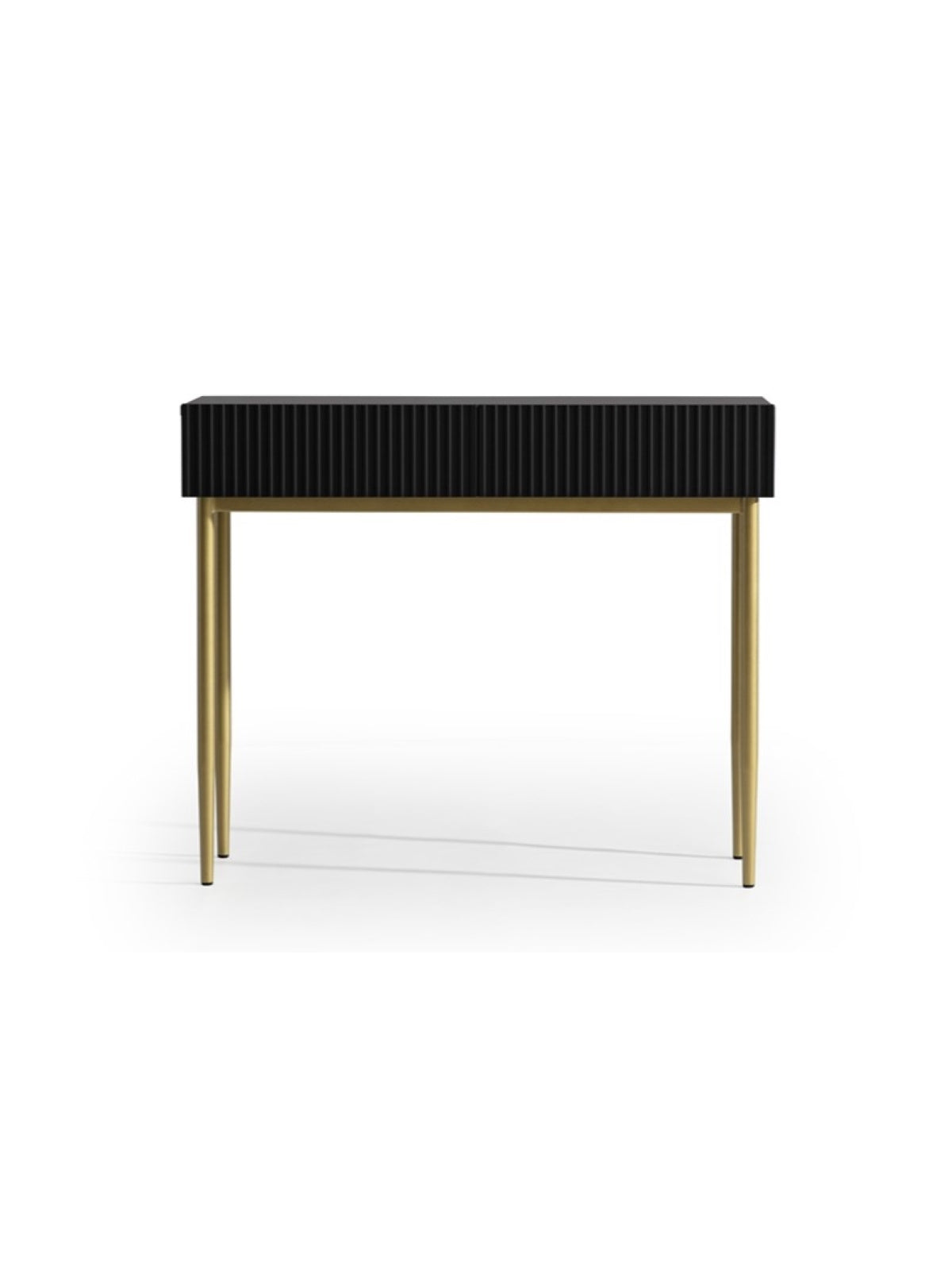 modern burko Nicole fiokokkal 100 cm - matt fekete / arany lábak
