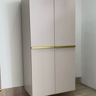 Szafa Nicole 100 cm z półkami - czarny mat / złote nóżki