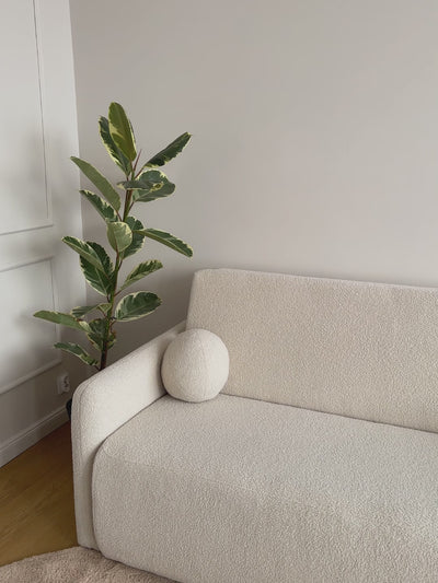 Sofa rozkładana Nido trzyosobowa 140 cm z pojemnikiem - jasny beżowy boucle Quelle 03