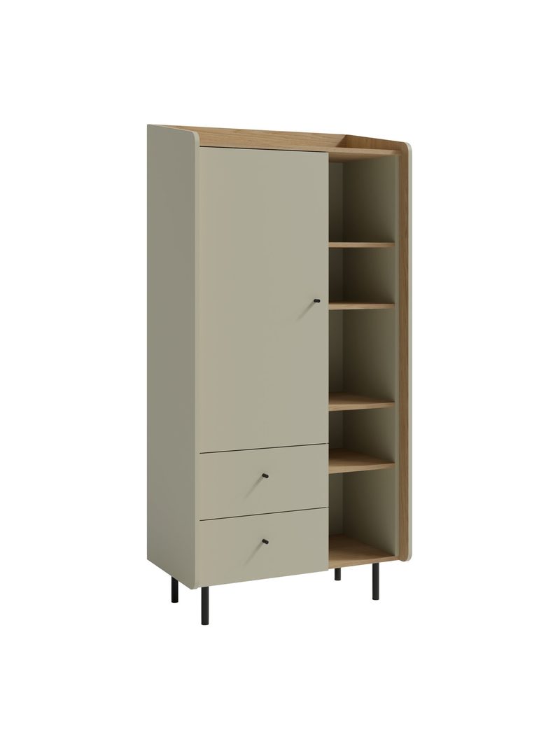 Fiorenza állvány 80 cm, eukaliptusz és baltic dune tölgy színű, egyajtós, két fiókkal