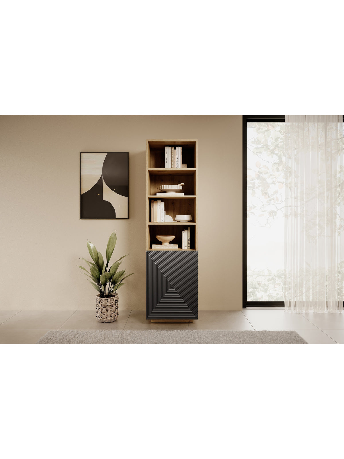 Regal Asha 50 cm z ryflowanym frontem - artisan / rivier stone mat