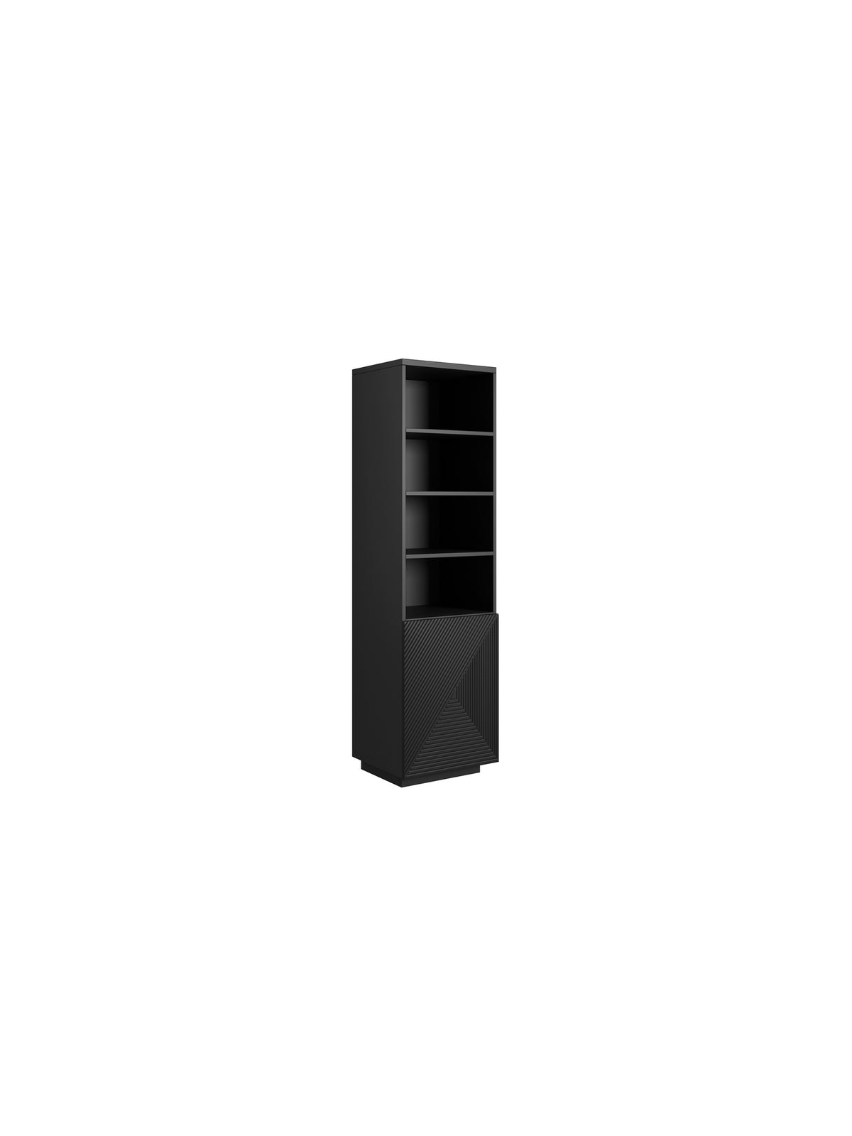 Regal Asha 50 cm z ryflowanym frontem - matt fekete