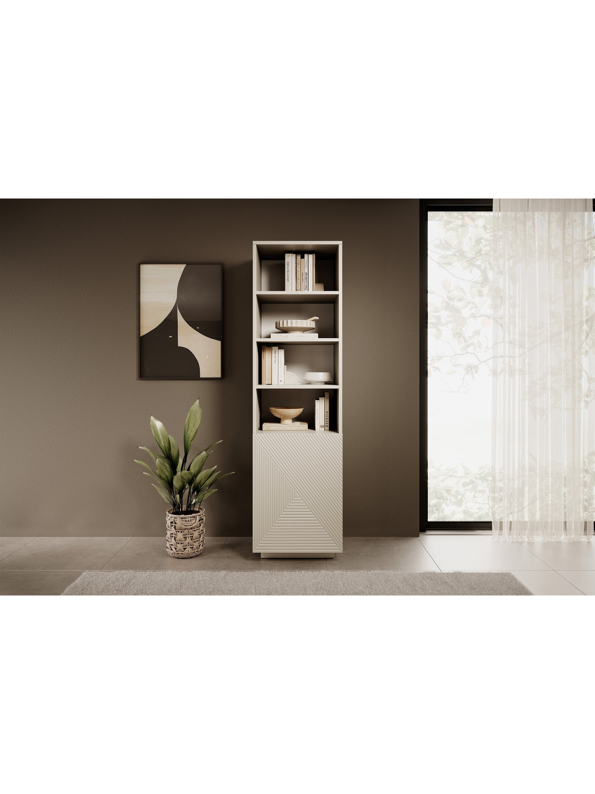 Regal Asha 50 cm z ryflowanym frontem - kasmír
