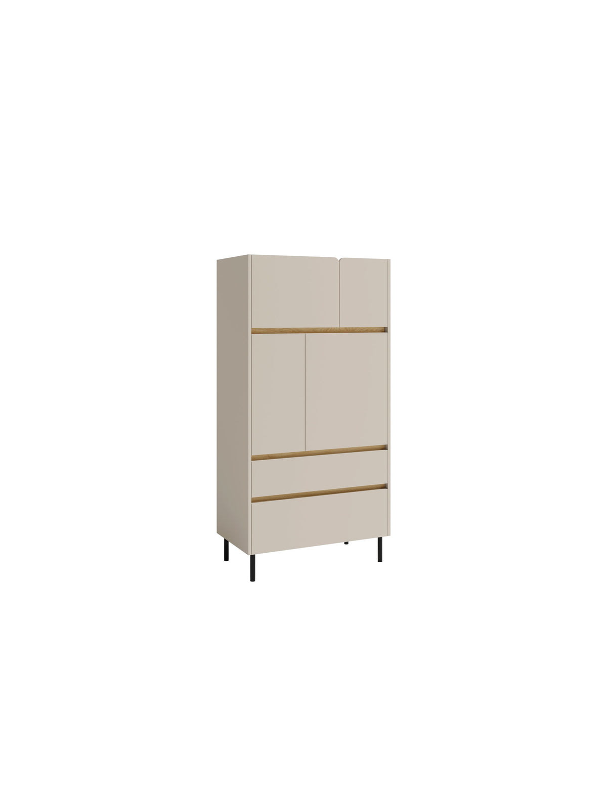 Altea fiatalos zárt polc 80 cm homok bézs, olajozott tölgy előlap, 4 ajtó, 2 fiók