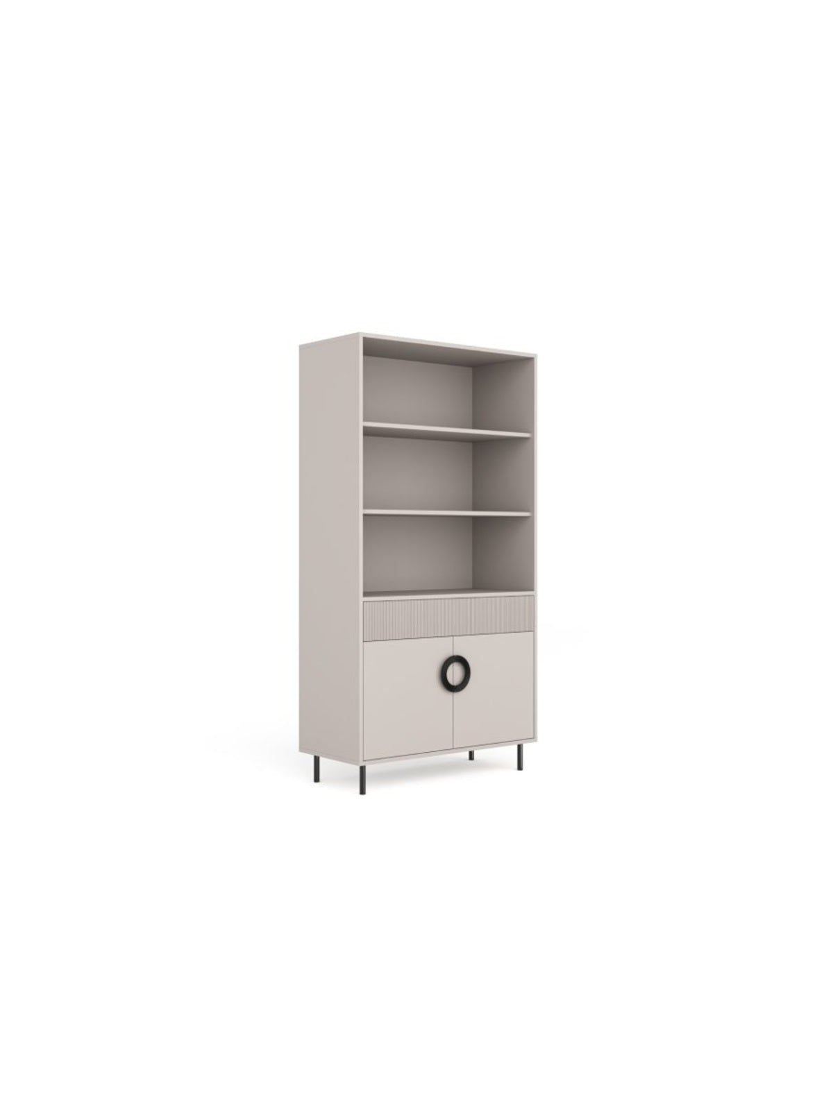 Regal Nubo 100 cm kétajtos z szuflada - kasmír / fekete