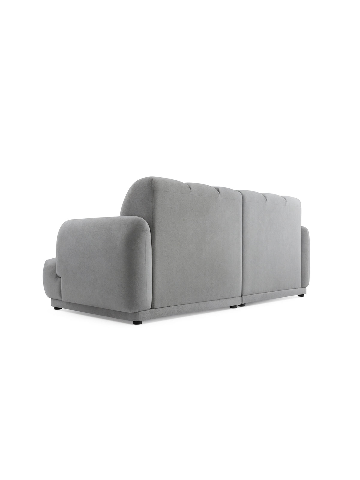 Melvo 3 személyes szürke boucle Gerra 65 kanapé Modern Organic stílus hátulnézet