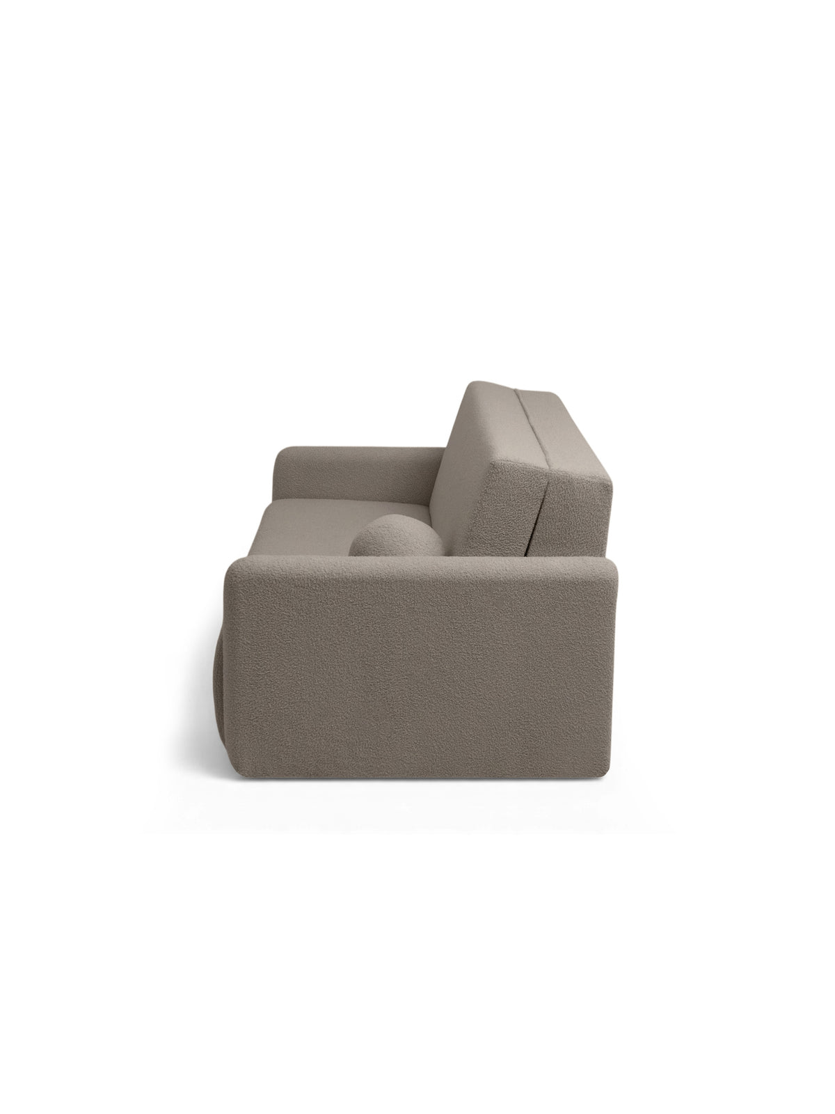 Sofa rozkładana Nido 120 cm beżowa boucle widok z boku