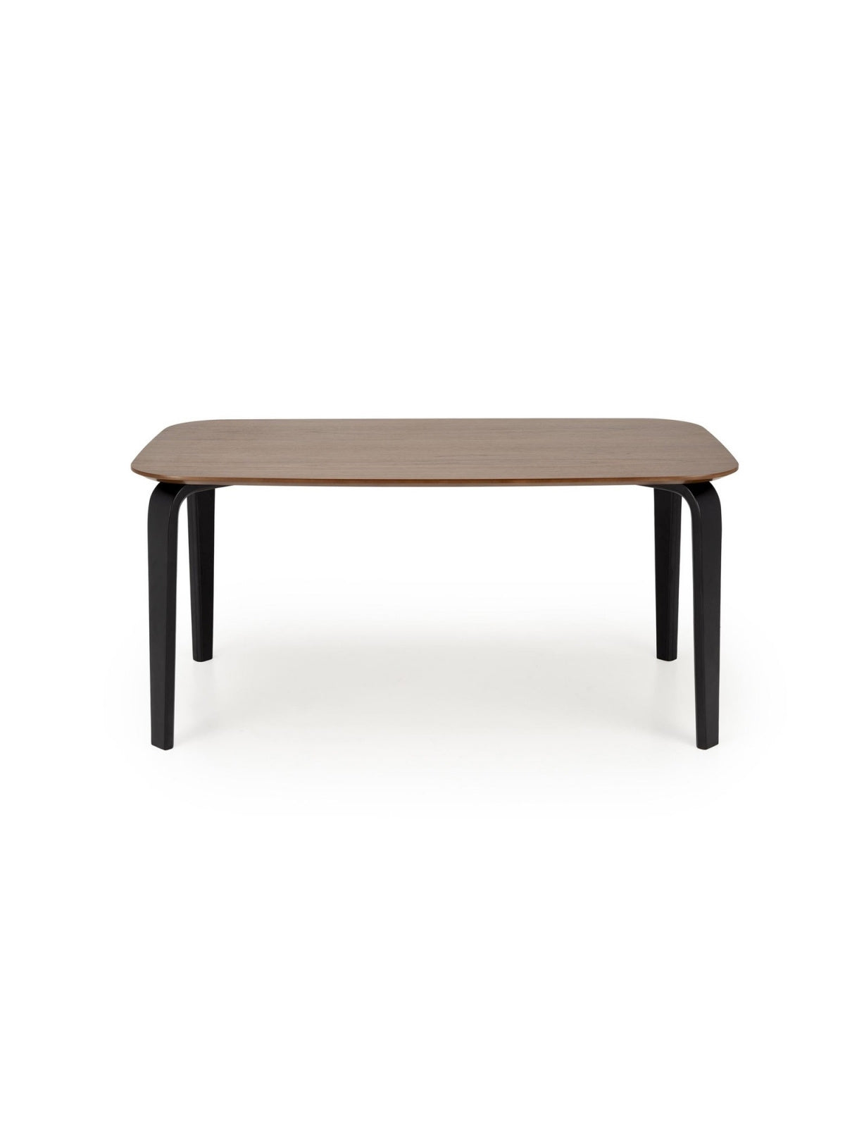 Stół prostokątny Norello 160x90 cm z blatem orzechowym i czarnymi nogami