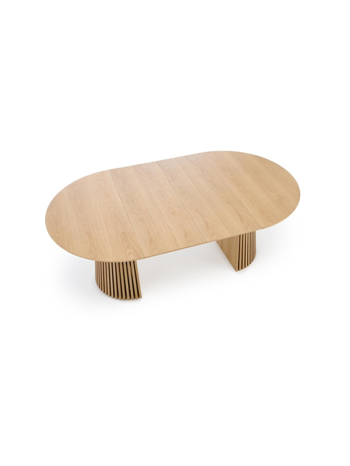 Brevon 120-210x120 cm kerek ovális asztal természetes tölgy, felülnézet