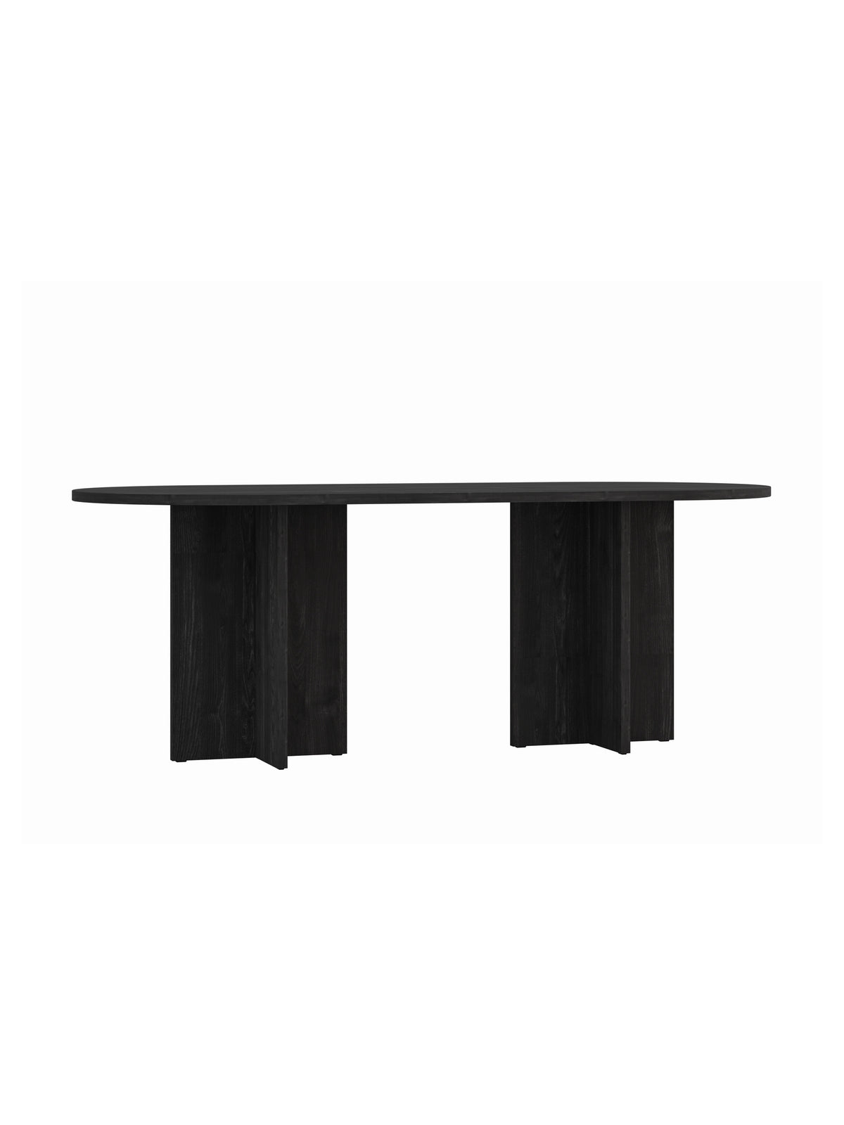 Stół owalny Aurelium 204x90 cm czarny z laminowanym blatem i nogami