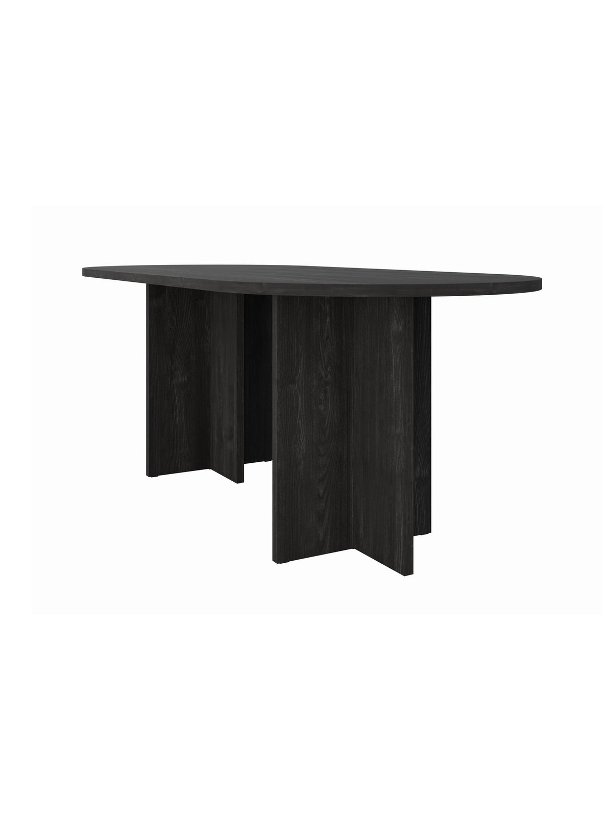 Stół owalny Aurelium 204x90 cm w czarnym kolorze z laminowanym blatem