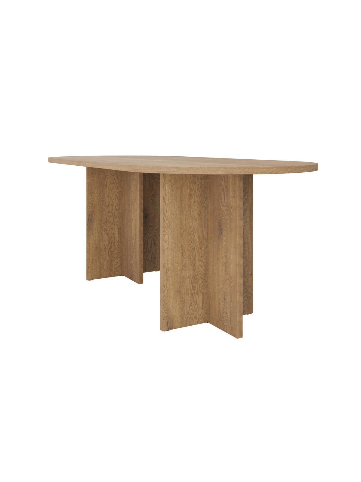 Stół owalny Aurelium 204x90 cm w kolorze dąb cremona, nowoczesny styl Scandi, widok z przodu
