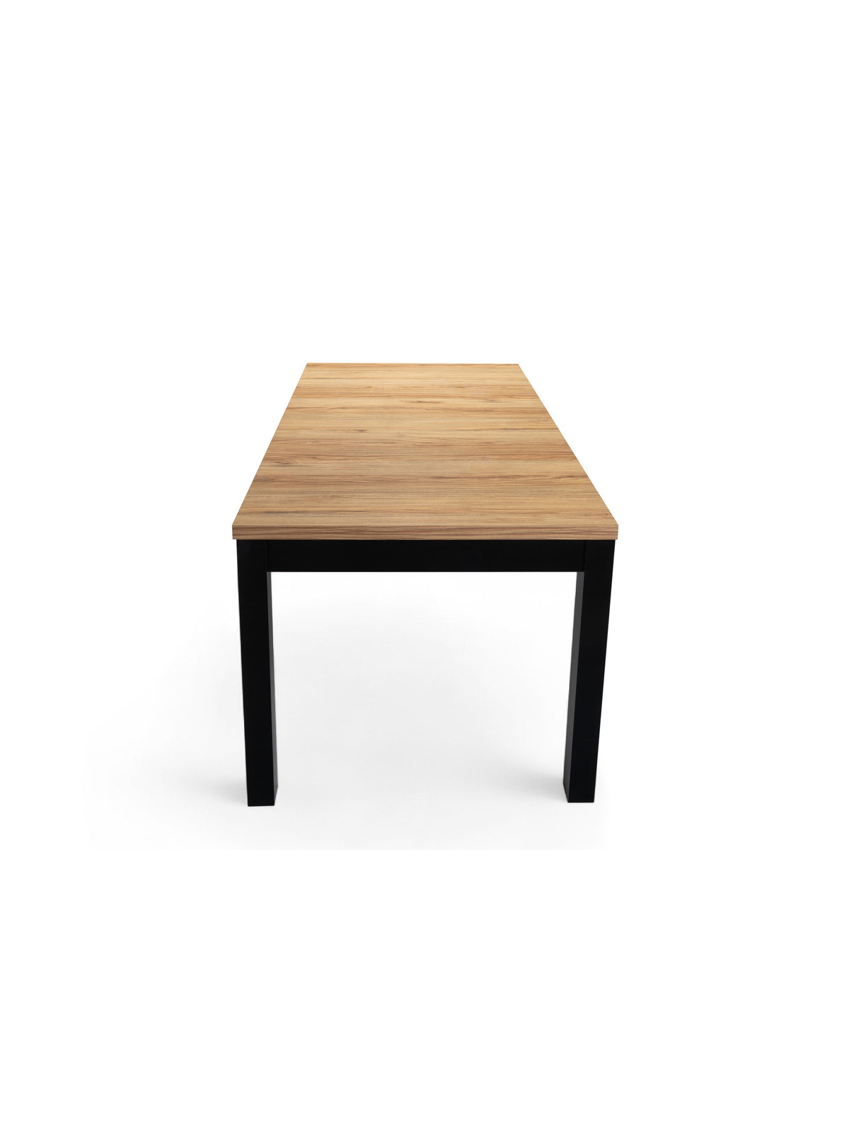 Werona nyitható asztal 140-220x80 cm ősi tölgy fekete lábakkal, felülnézet