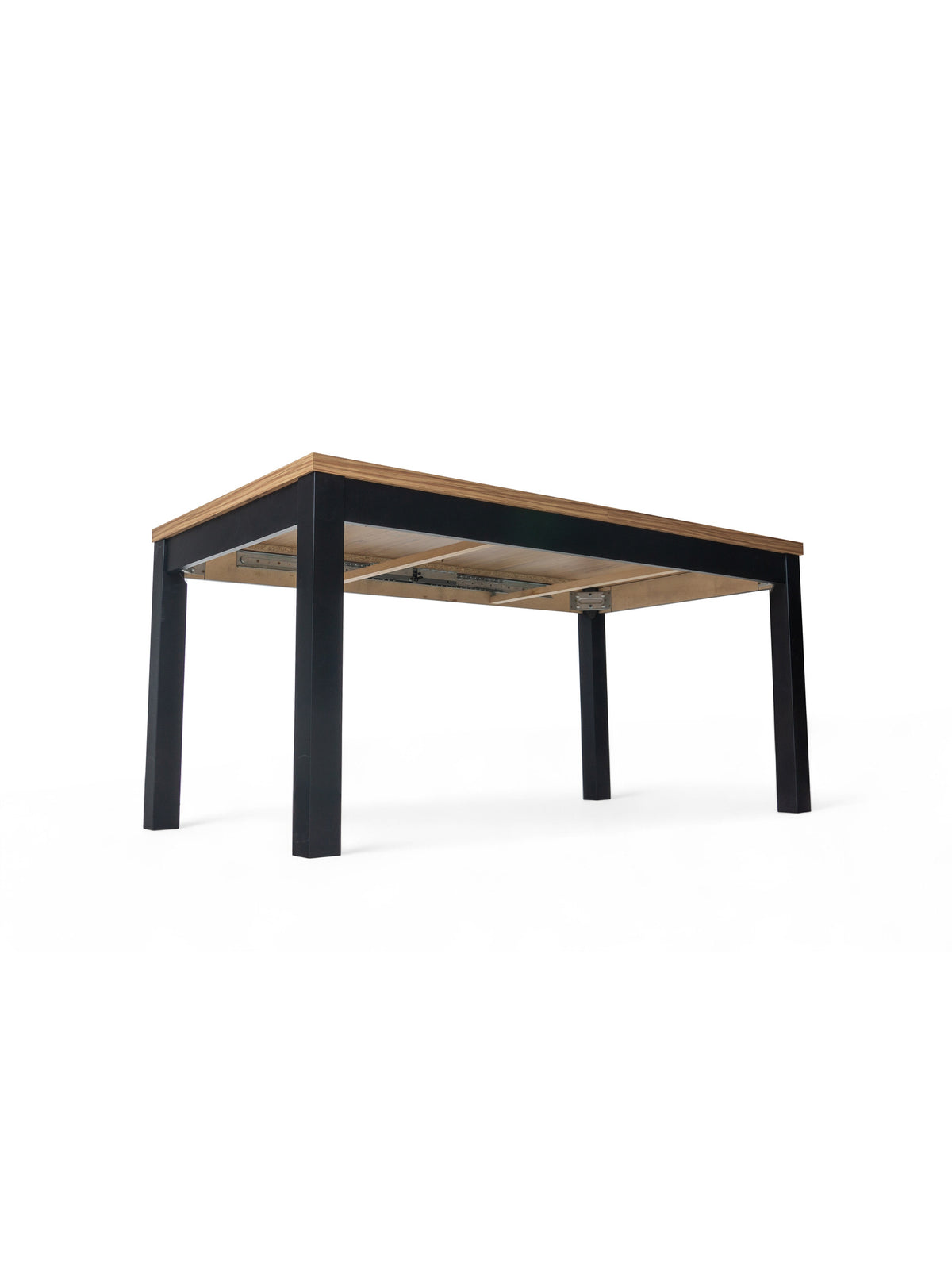 Werona 140-220x80 cm bővíthető asztal, ősi tölgy színű lap fekete lábakkal, oldalnézet
