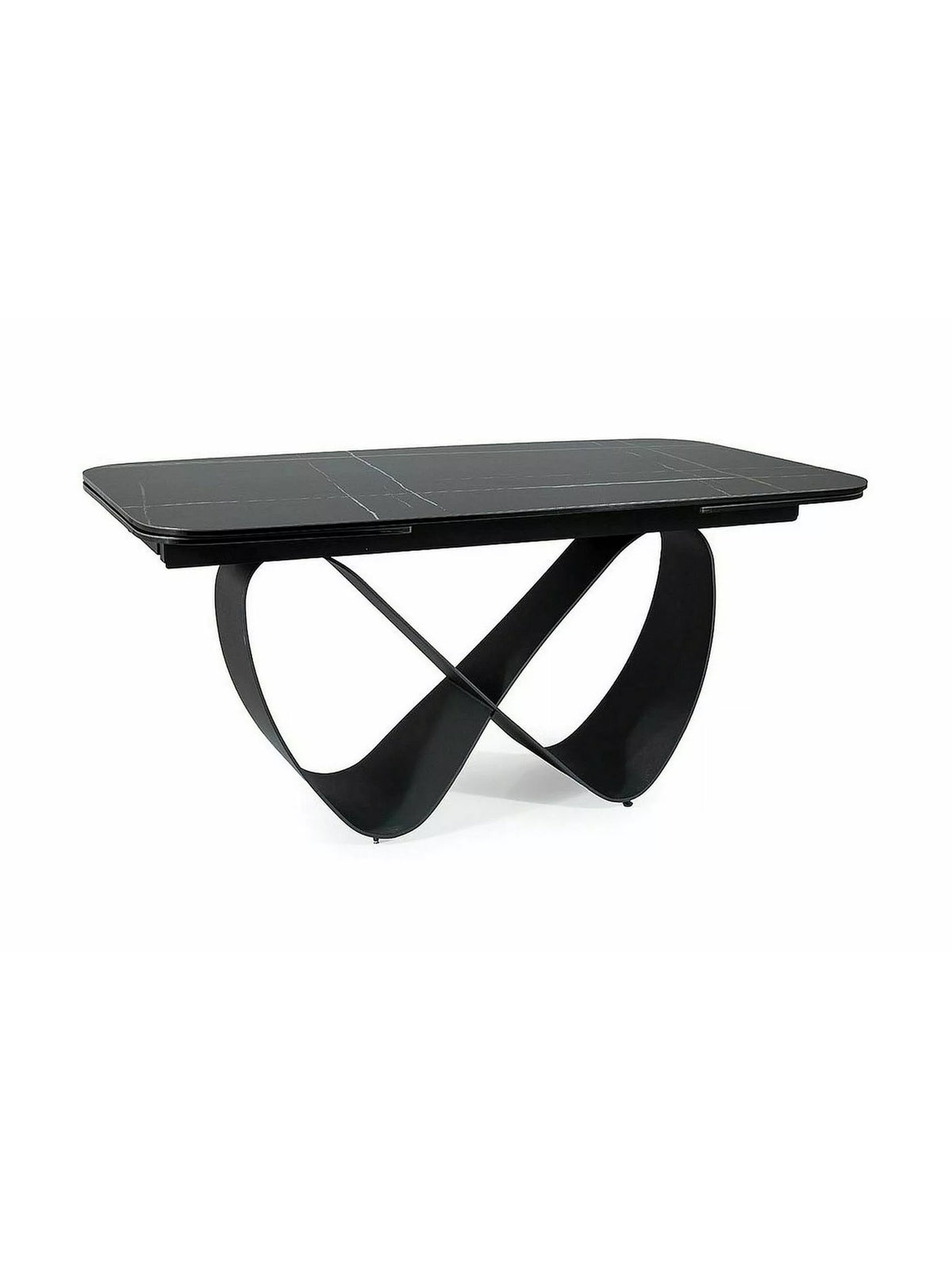 Stol rozkladany Elunari 160-240x90 cm - márvány azario black / matt fekete