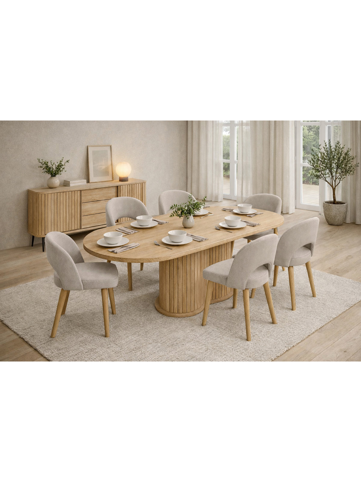 Stół rozkładany Luvio 180-220x90 cm w kolorze dąb cremona z ryflowanym blatem