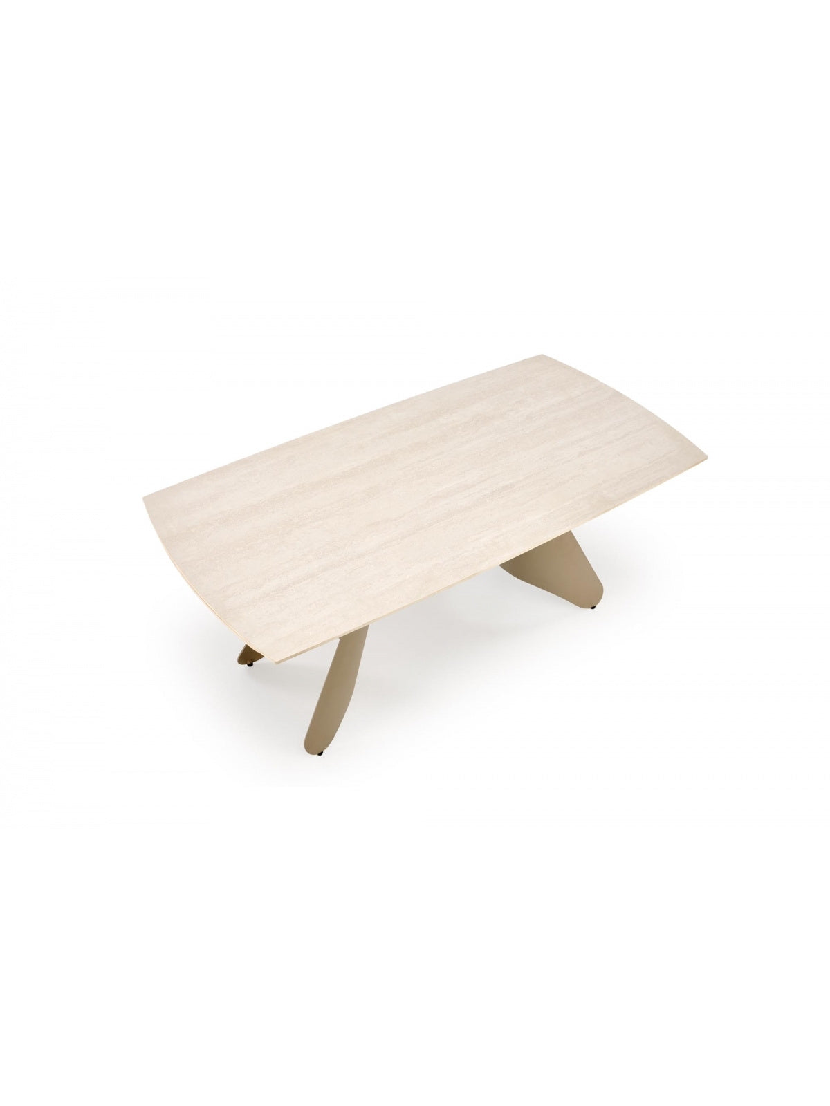 Tavero 180-260x90 cm-es kihúzható asztal kasmír színben, travertin asztallappal, felülnézet