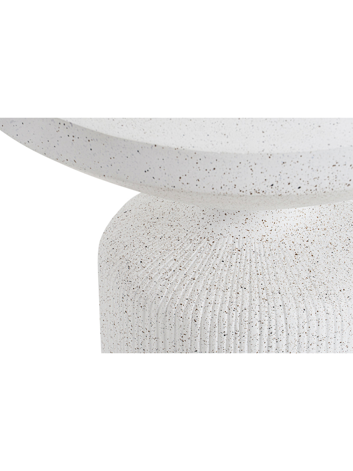 Sintro 54 cm kerek dohányzóasztal fehér terrazzo, asztallap részlet