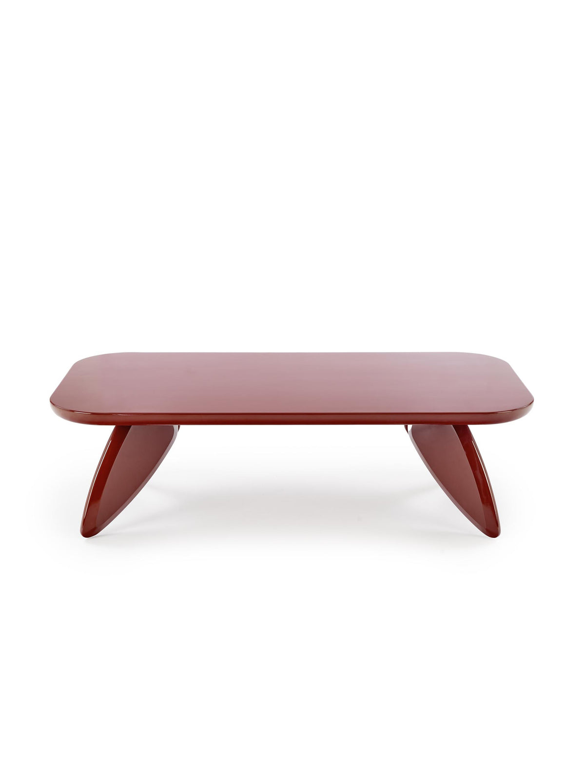 Lumis 120 cm-es téglalap alakú bordó fényes dohányzóasztal, modern stílus