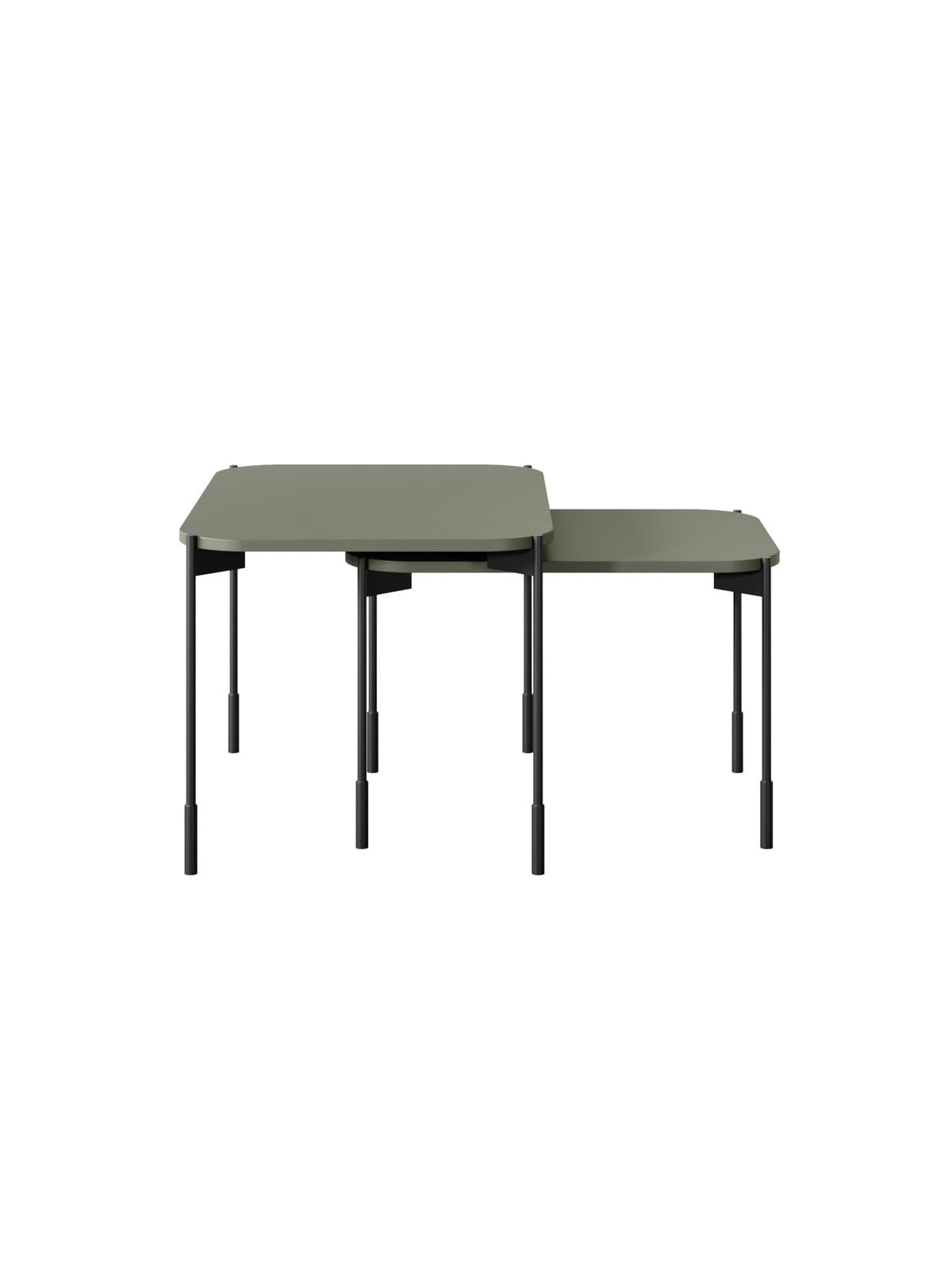 asztal kawowy Sonatia 60 cm prostokatny fém lábakon - oliwka