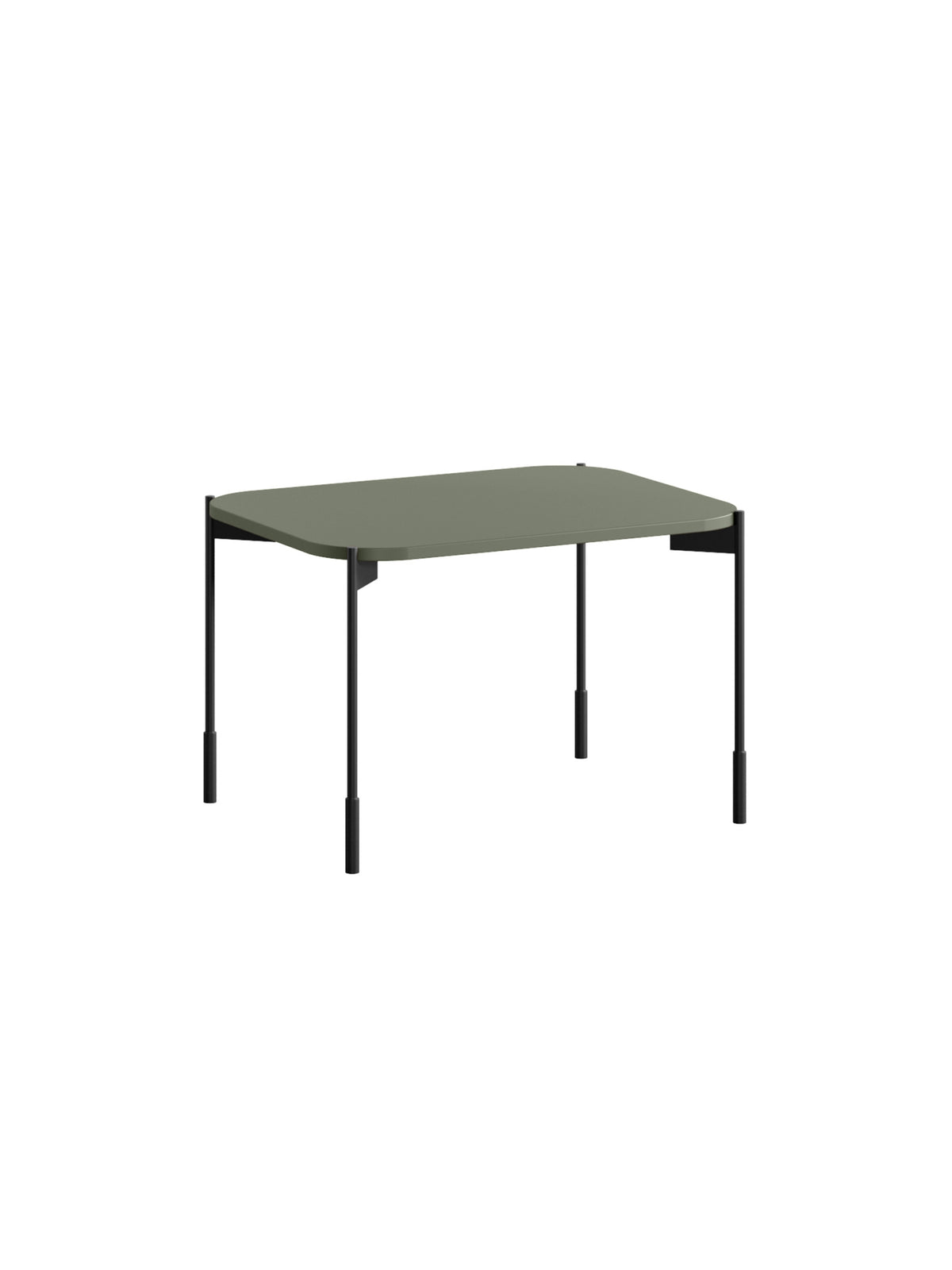 asztal kawowy Sonatia 70 cm prostokatny fém lábakon - oliwka