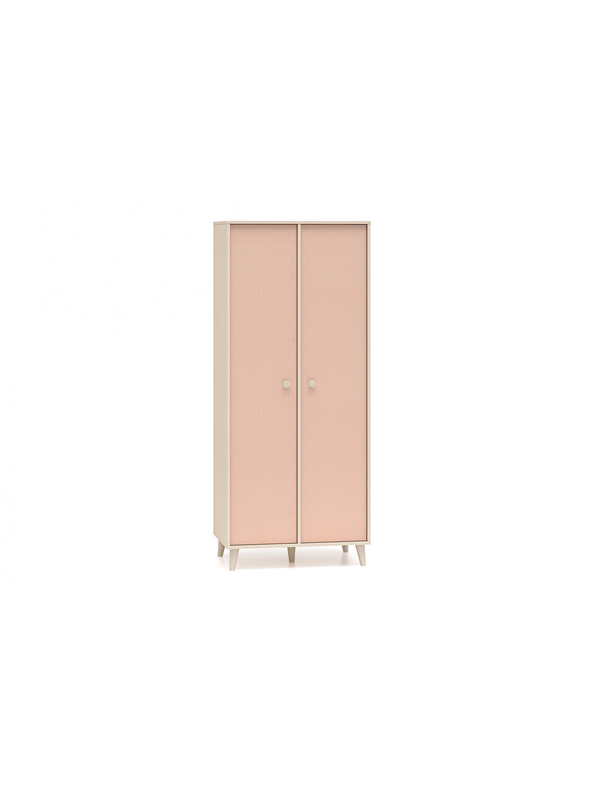 Gyerekszekrény Marla 80 cm millenial pink rózsaszín front, homok sivatag test