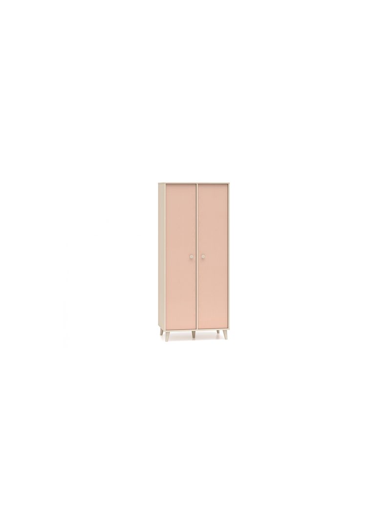 Gyerekszekrény Marla 80 cm millenial pink rózsaszín front, homok sivatag test