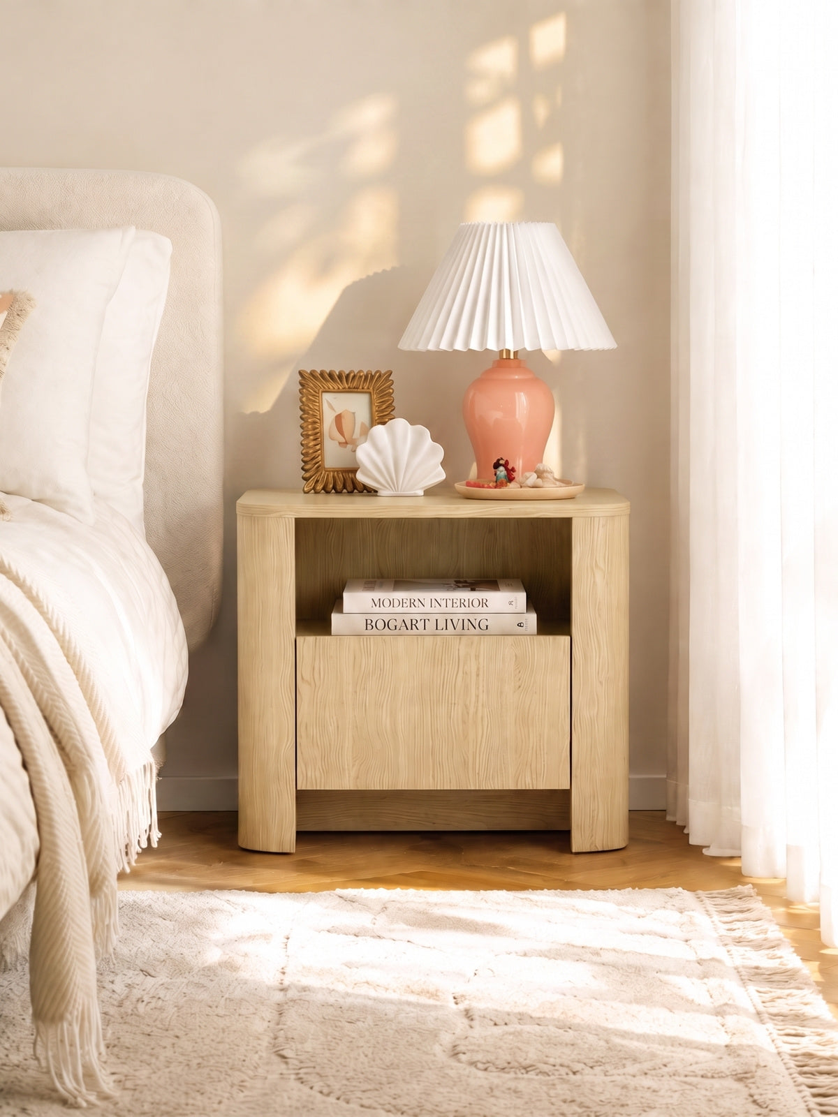 Sorrenti éjjeliszekrény 58 cm vicenza tölgy színben egy fiókkal és polccal