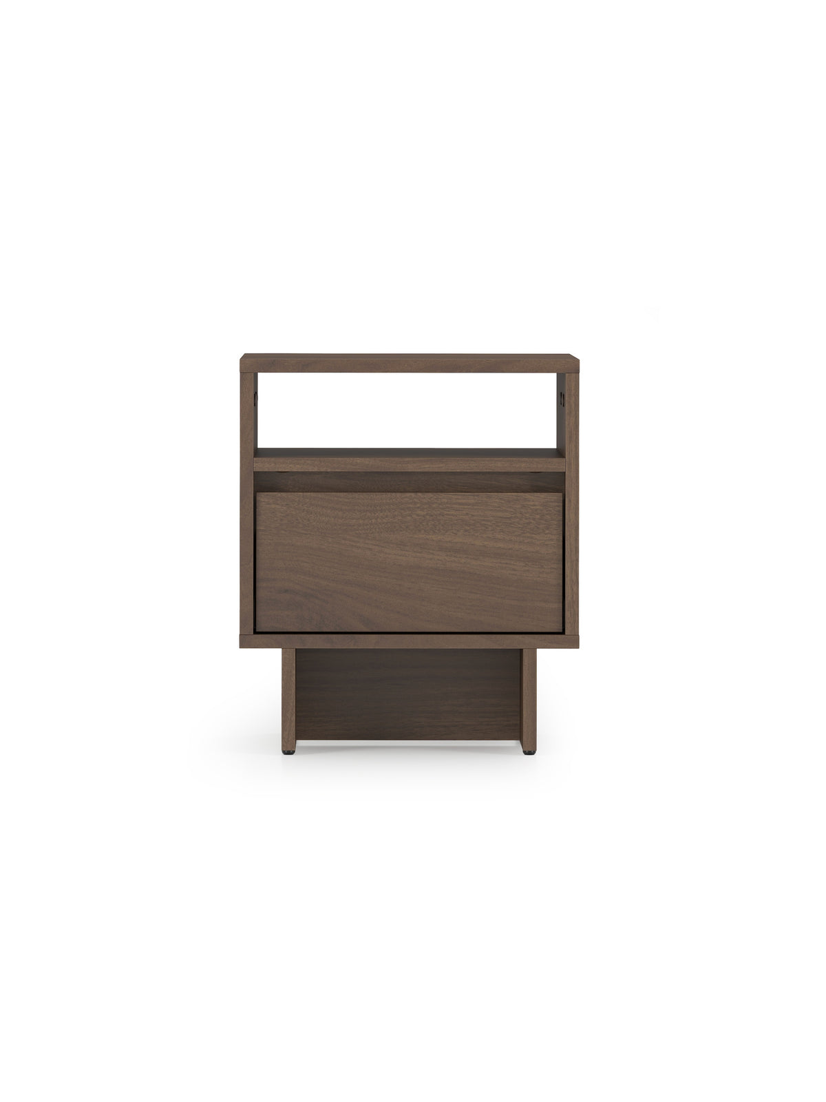 Zolia 40 cm éjjeliszekrény elegant mogyoró fiókkal talpon elölnézet