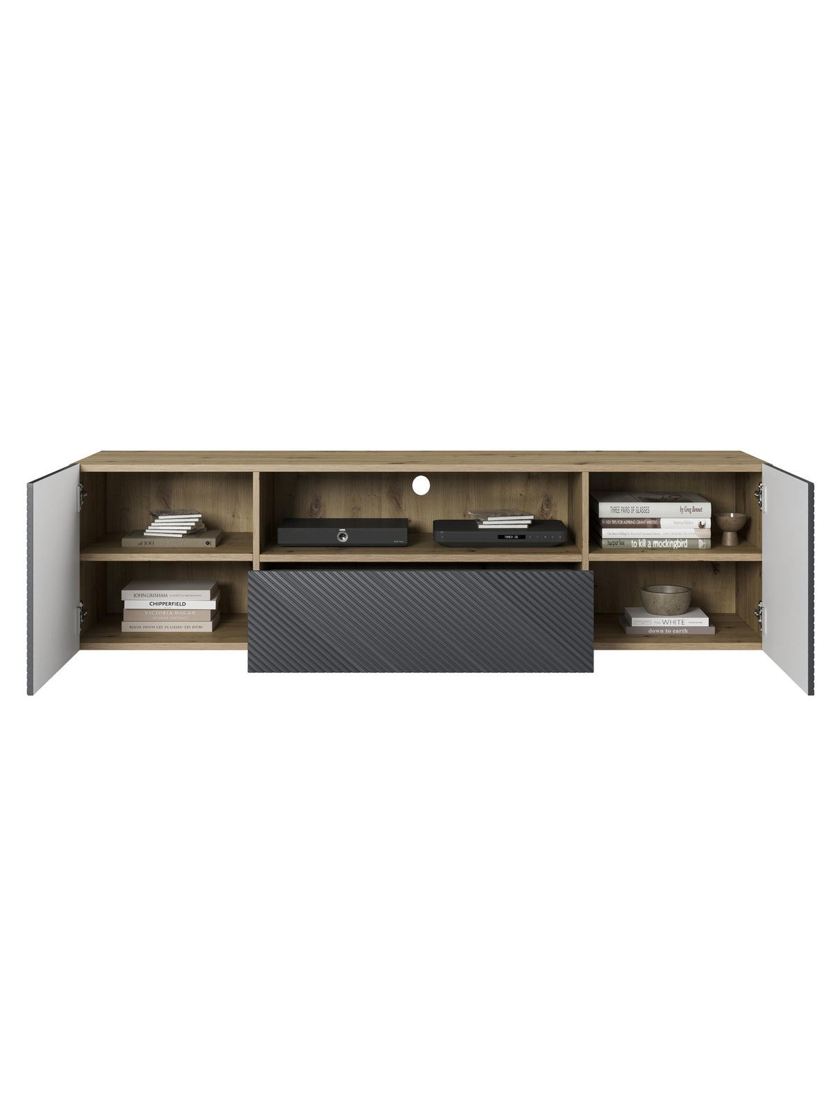 TV-szekrény Asha 167 cm függő z szuflada i wneka - artisan / rivier stone mat