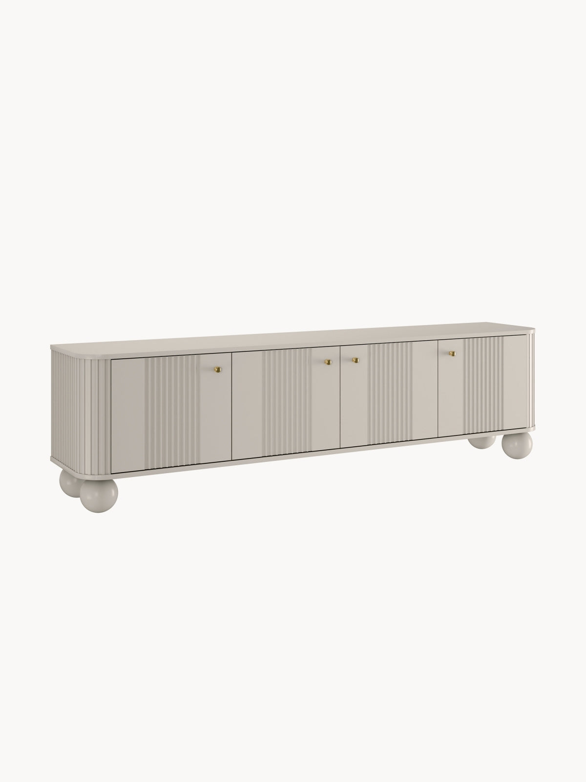 TV-szekrény Vesper 4D 187 cm - kasmír / zlote Fogantyúk / Lábak kule