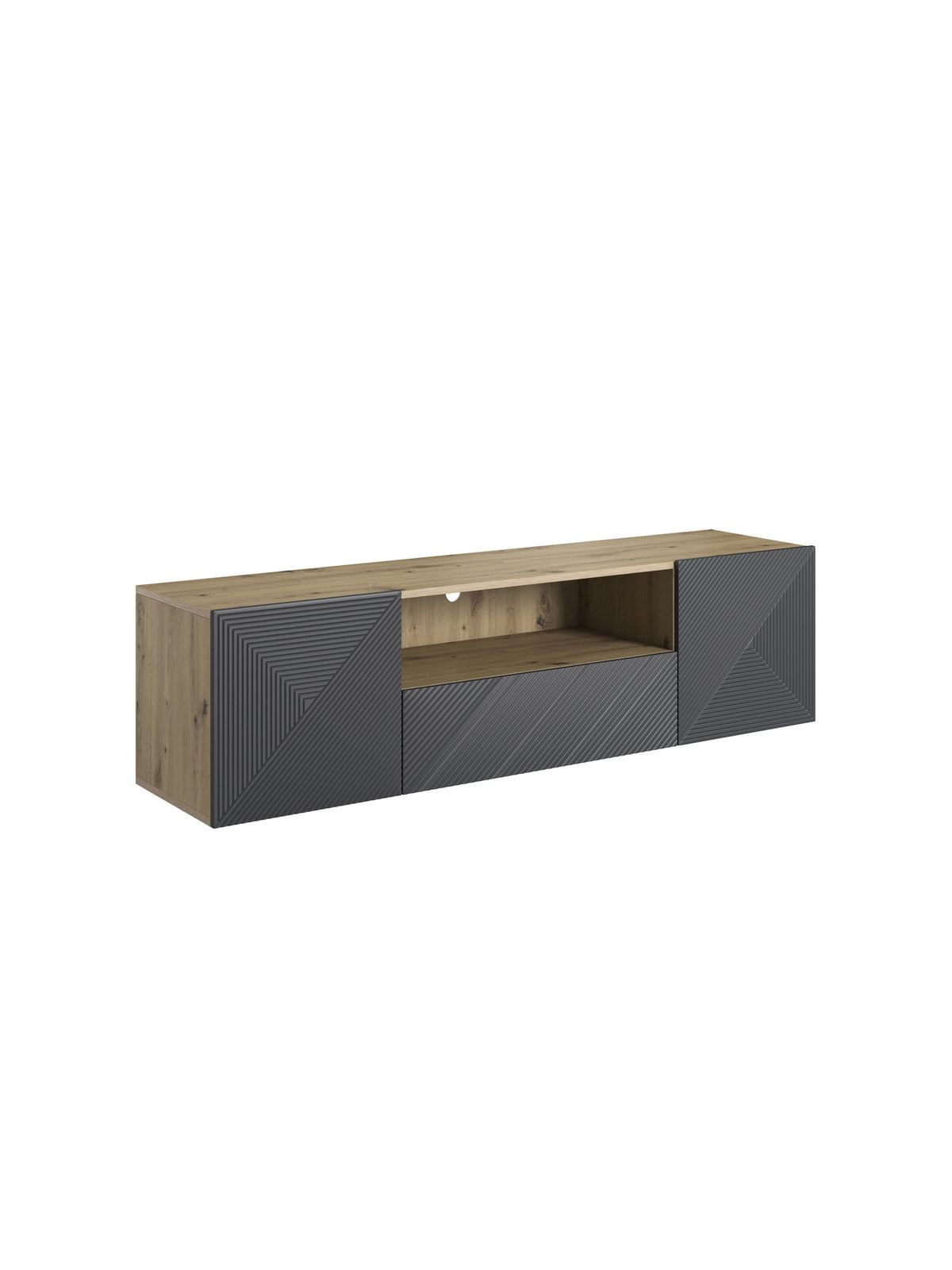 TV-szekrény függő z szuflada Asha 167 cm - artisan / rivier stone mat