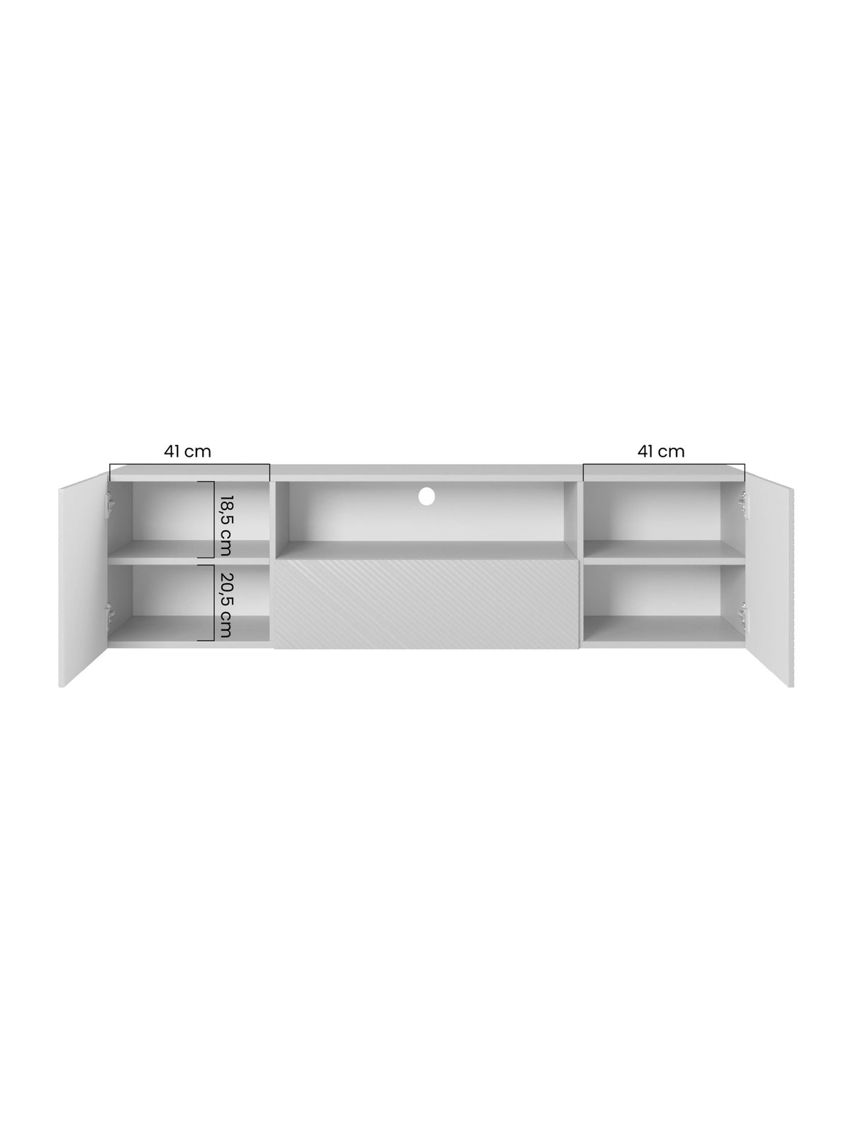 TV-szekrény függő z szuflada Asha 167 cm - artisan / rivier stone mat