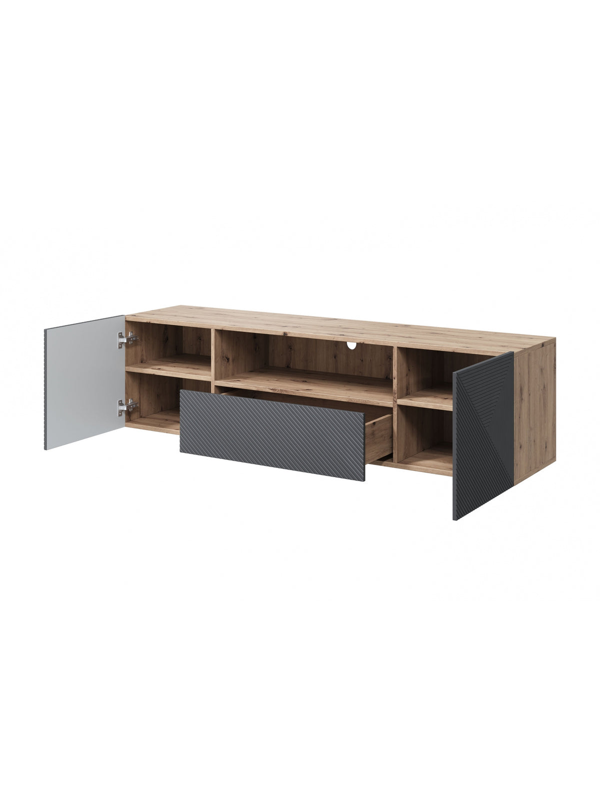 TV-szekrény z szuflada Asha 167 cm - artisan / rivier stone mat