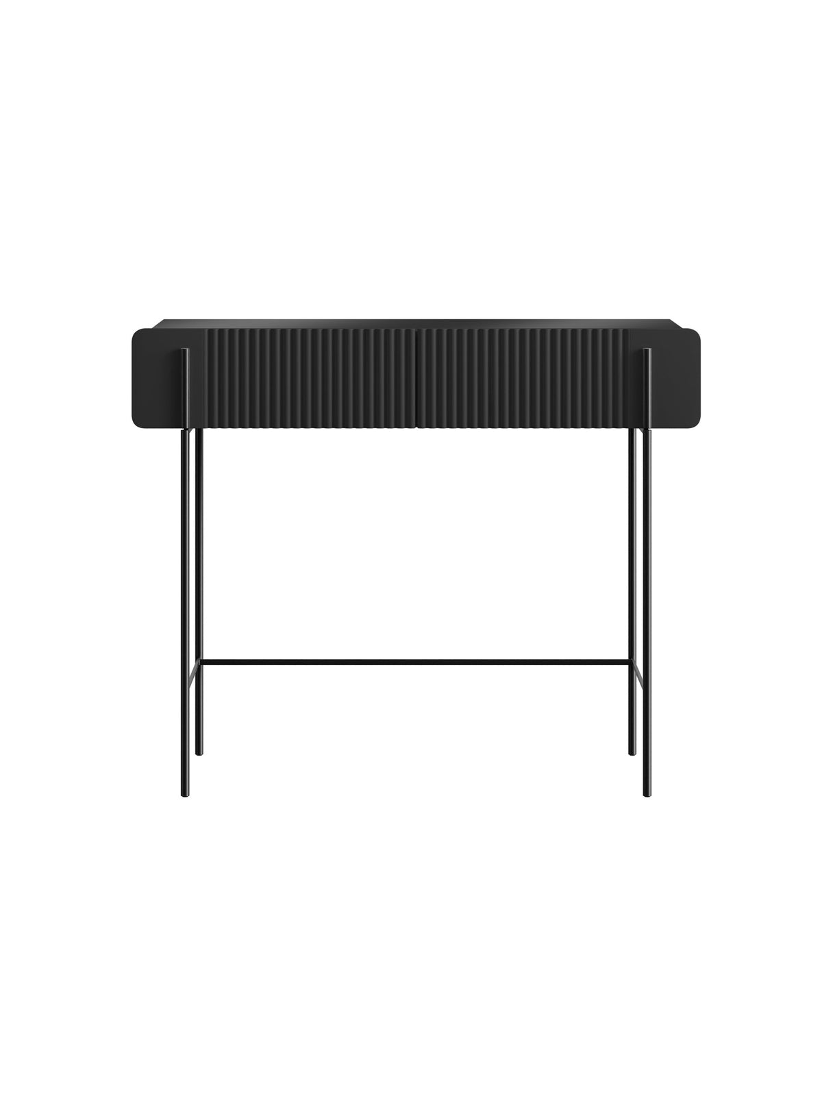 Toaletka Malmi 100 cm fiokokkal - matt fekete / fekete nozki