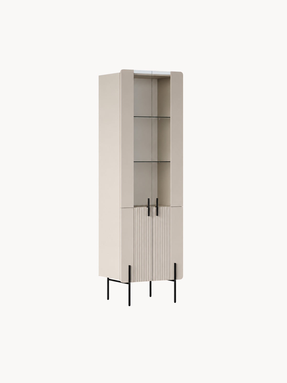 Witryna Malmi 60 cm négyajtos - kasmír / fekete nozki